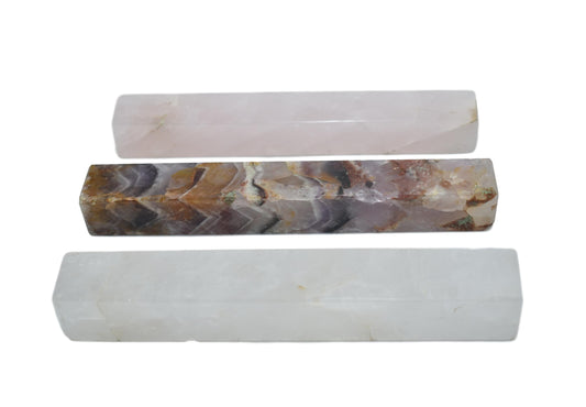 Gemstone Wands: Amethyst, Rose Quartz, and Clear Quartz