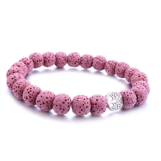 Pink Lava Stone Bracelets for Spa Wellness